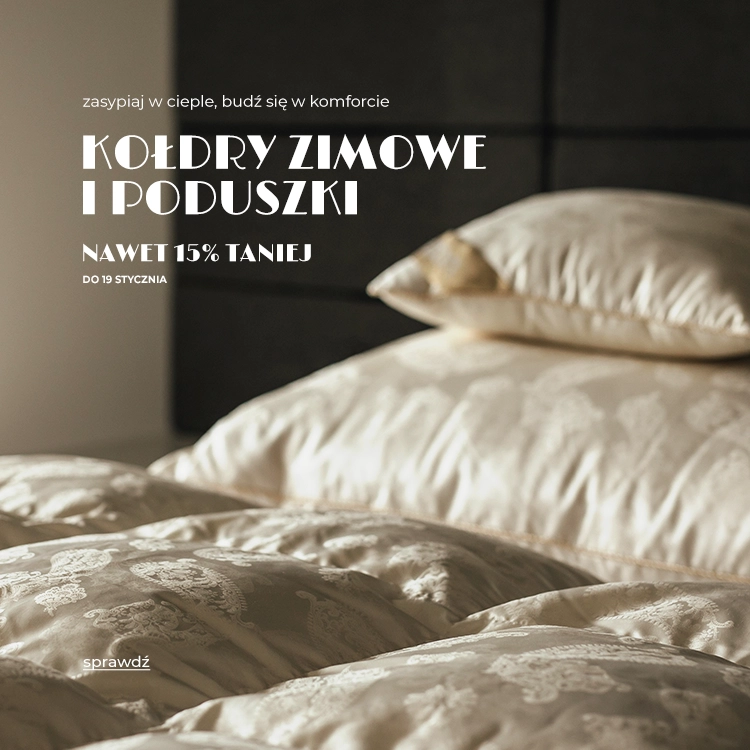 Kołdry zimowe i poduszki taniej