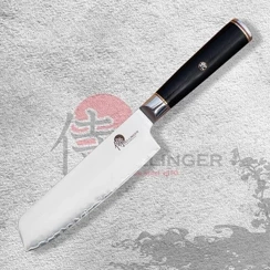 Nóż ze stali damasceńskiej Dellinger Okami Nakiri 170 mm